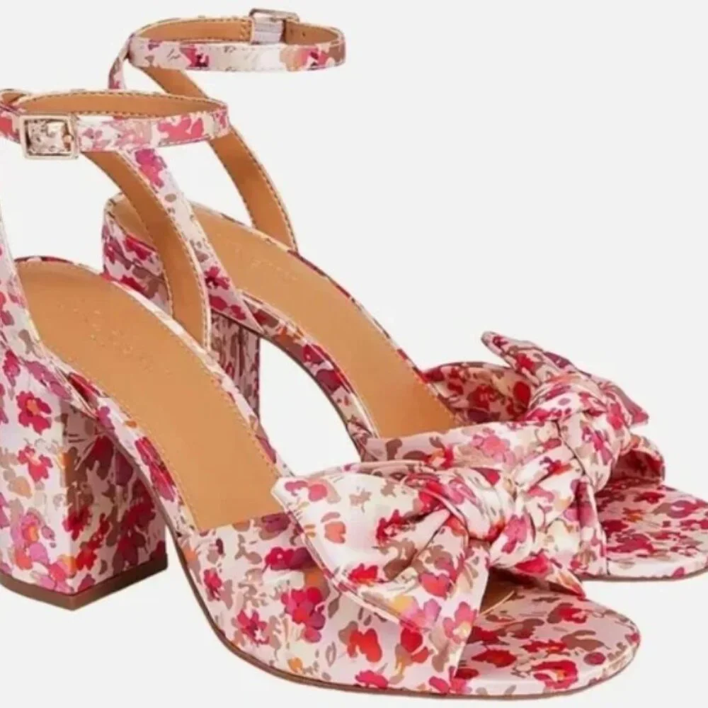 J. Crew Ditsy Floral Print Peep Toe Heeled Sandals NWOT